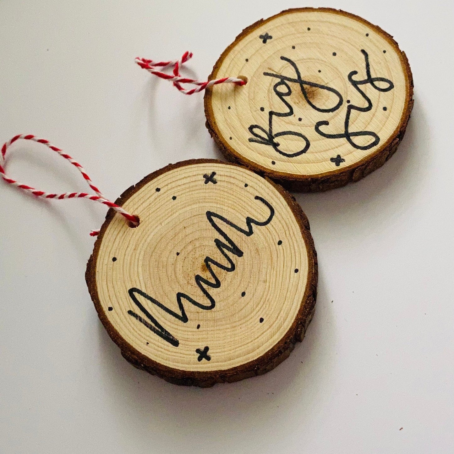 Personalised Christmas Tree Decoration | Wooden Slice Decoration | Wooden Placename Baubles | Christmas Placename | Christmas Wedding Favour