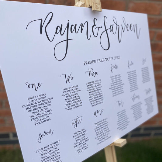 Wedding Table Plan | Seating Chart | Wedding Seating Plan | 12 Table Plan | A1 Table Decor | A2 Seating Plan | Outdoor Wedding Chart