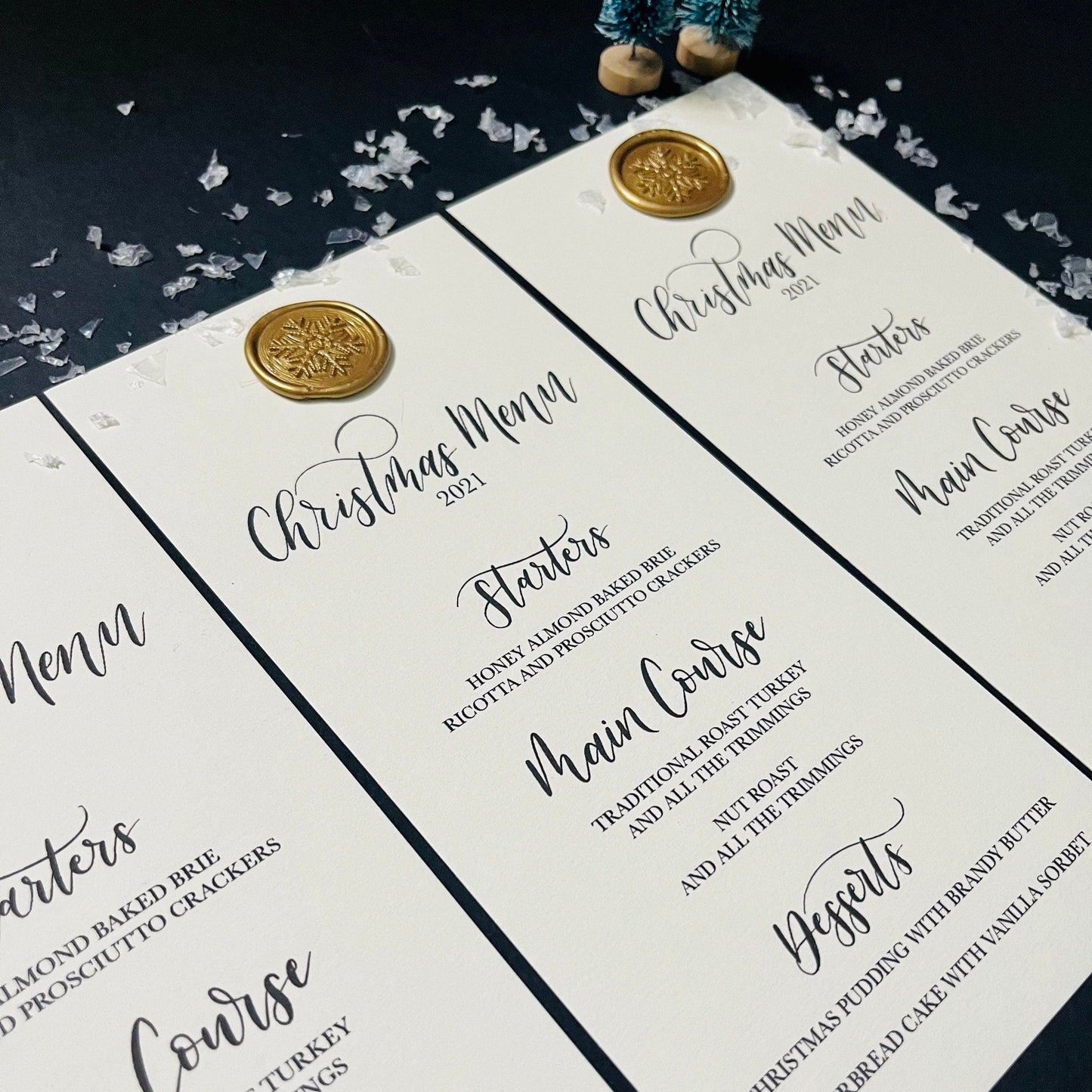 Christmas Menu with Wax Seal | Christmas Calligraphy Menu | Menu with Wax Seal | Christmas Wax Seal Menu | Wax Seal Menu