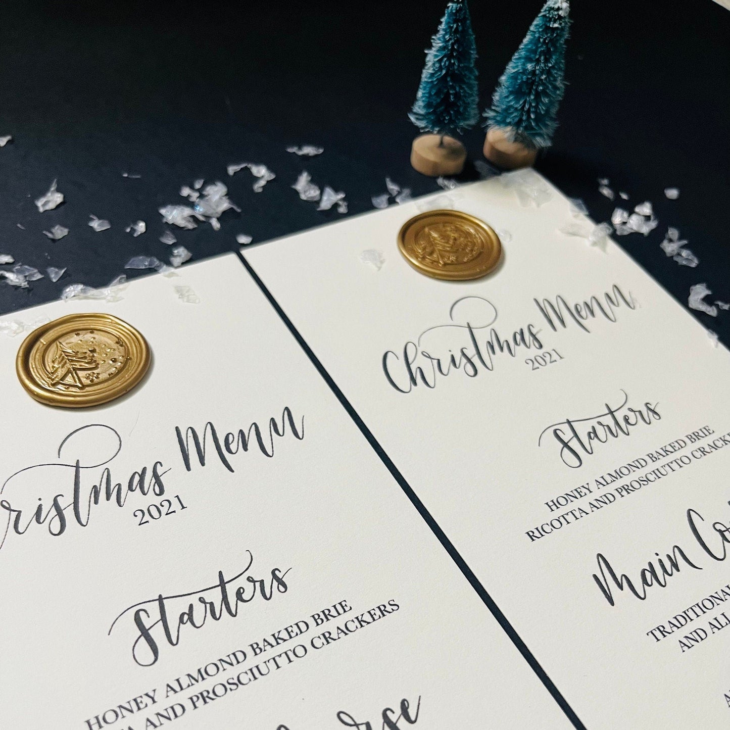 Christmas Menu with Wax Seal | Christmas Calligraphy Menu | Menu with Wax Seal | Christmas Wax Seal Menu | Wax Seal Menu