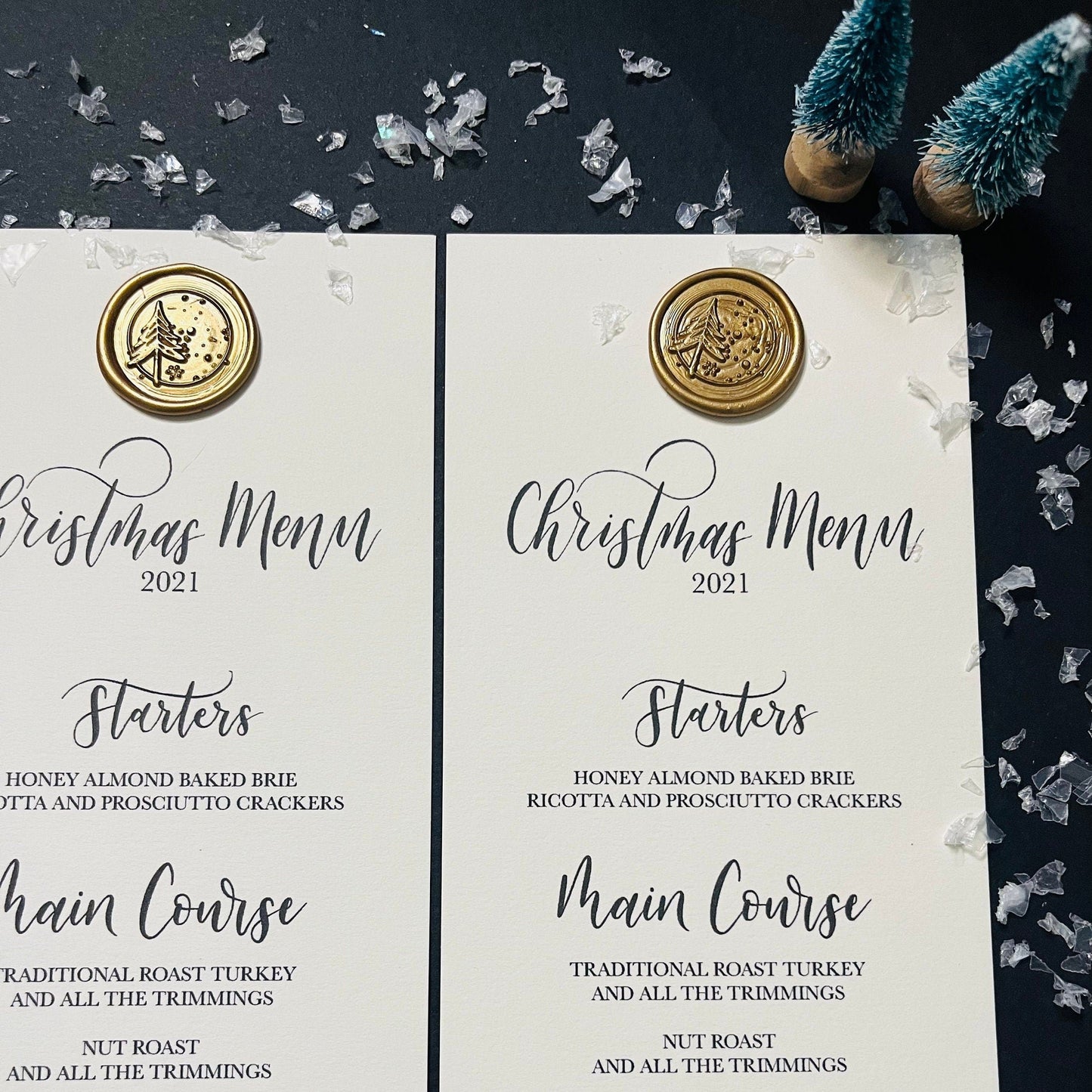 Christmas Menu with Wax Seal | Christmas Calligraphy Menu | Menu with Wax Seal | Christmas Wax Seal Menu | Wax Seal Menu