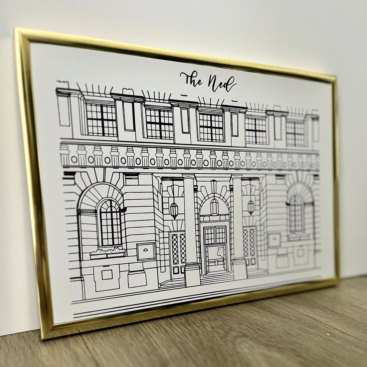 Personalised The Ned Line Illustration | Custom Proposal Sketch | Bespoke Engagement Gift | Wedding Gift Idea | London Drawing | Anniversary