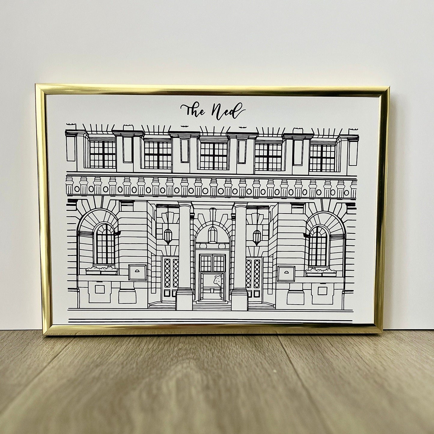 Personalised The Ned Line Illustration | Custom Proposal Sketch | Bespoke Engagement Gift | Wedding Gift Idea | London Drawing | Anniversary